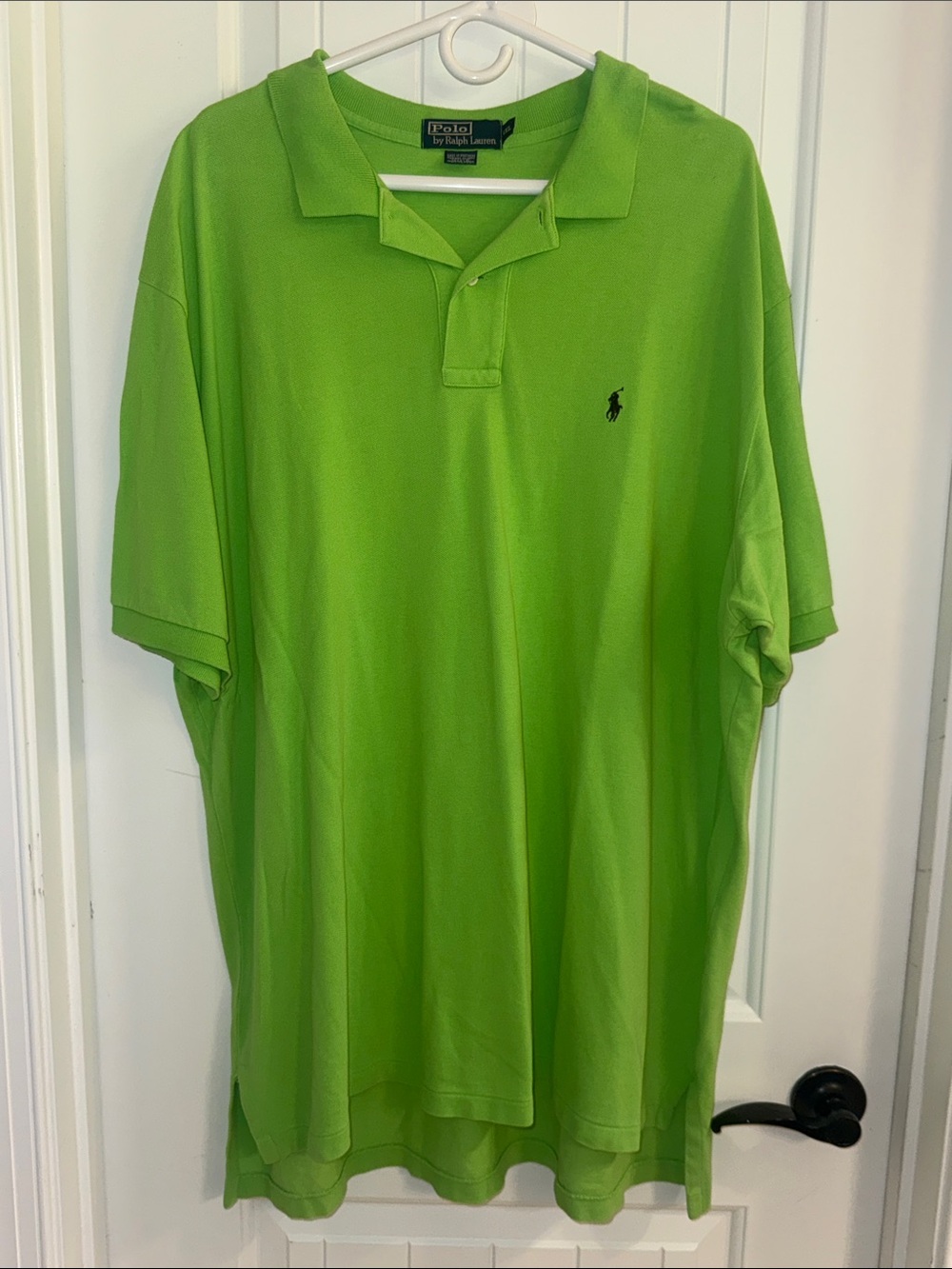Polo Ralph Lauren Mens XXL Lime Green Short Sleeve Cotton Mesh Polo Shirt 2XL